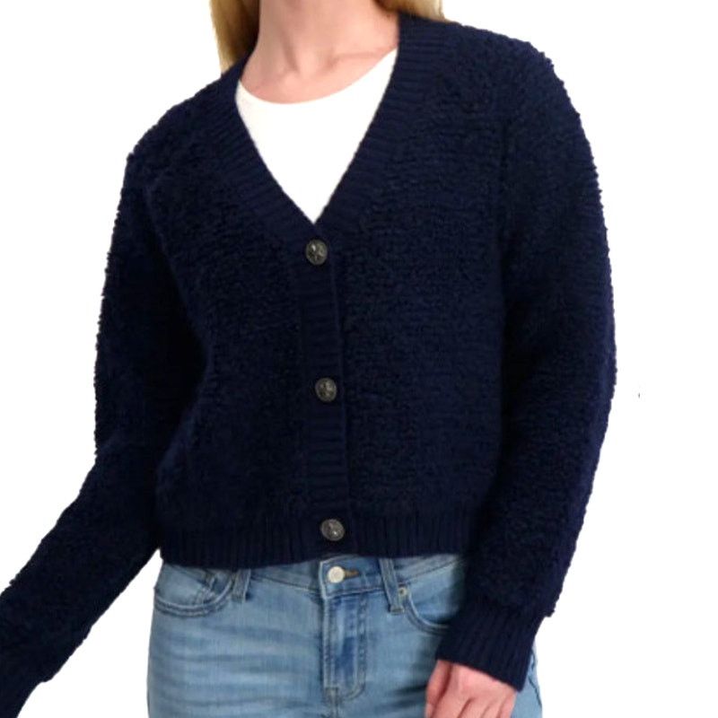 Lucky Brand Lucky Brand Womens Raglan Sleeve Bouclé Cardigan Sz L Cozy Size L / US 10 / IT 46 - 1 Thumbnail