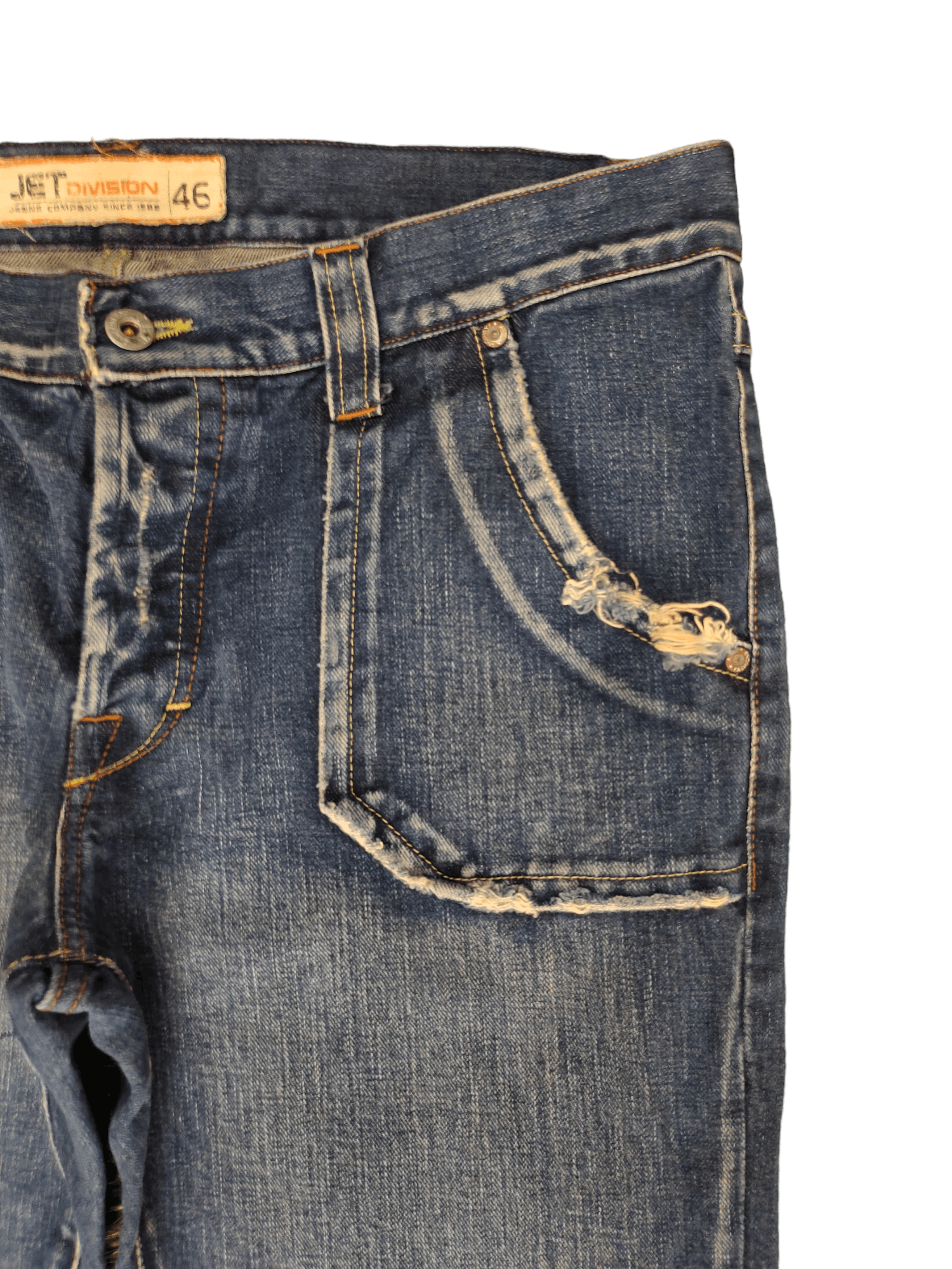 If Six Was Nine Flare Baggy Jeans Jet Division Distress Faded Denim Boot Cut Size US 35 - 3 Thumbnail