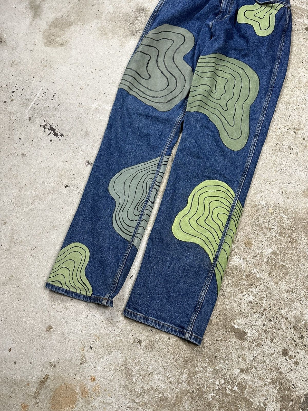Vintage × Wrangler ‼️ Vintage y2k Wrangler Custom Reworked Pants Painted Size US 34 / EU 50 - 4 Thumbnail