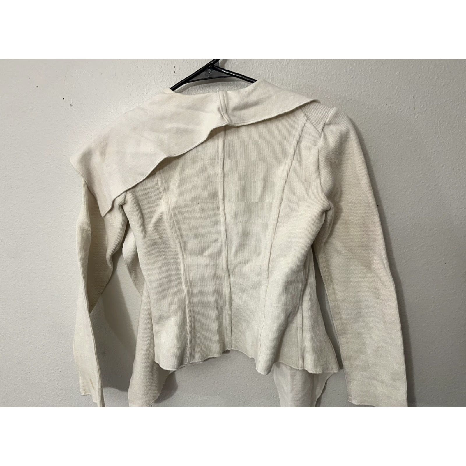 Calvin Klein Calvin Klein Cardigan Sweater Women Petite Small White Long Sleeve Open Front Size S / US 4 / IT 40 - 3 Thumbnail