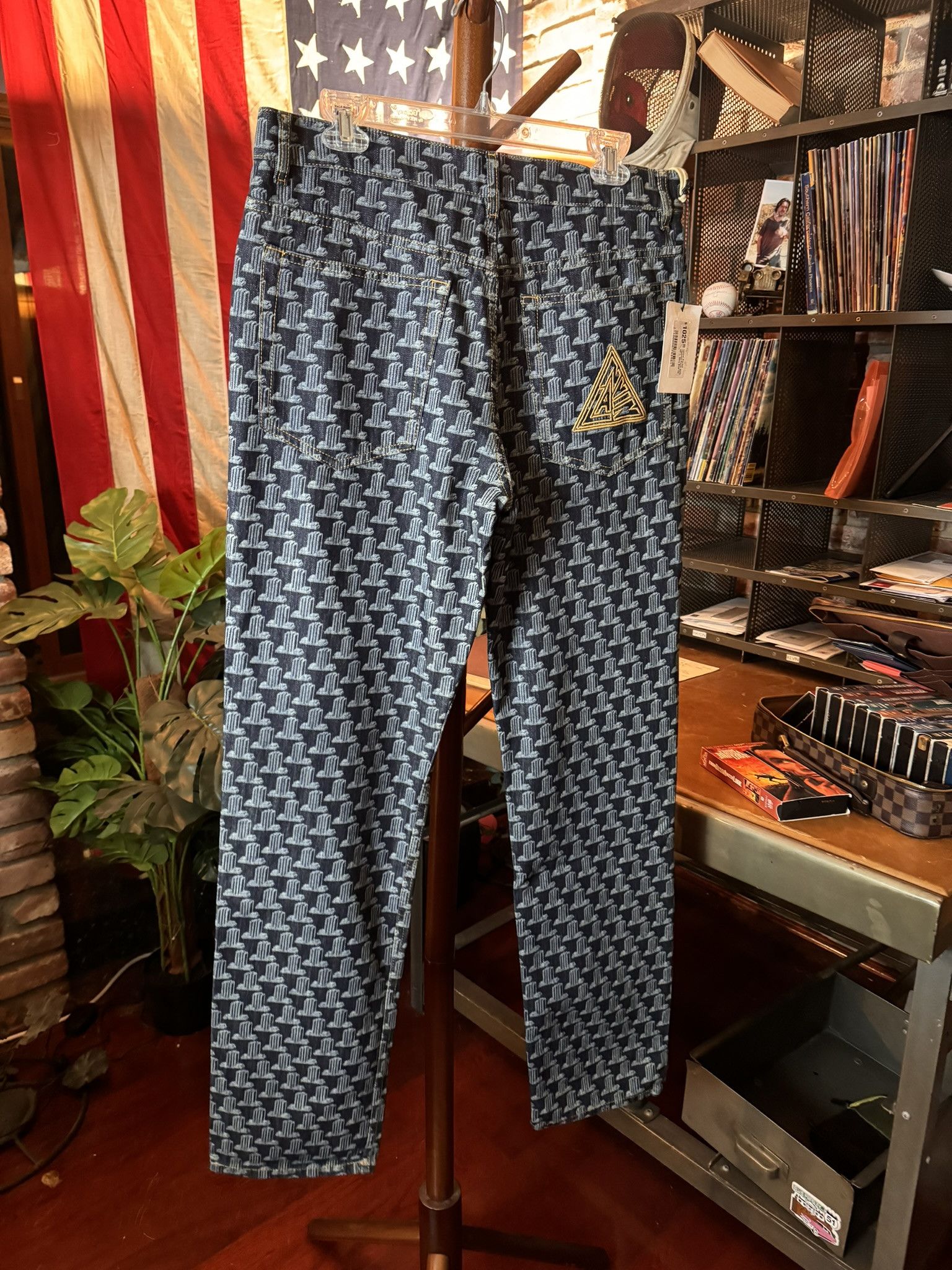 Lanvin $1025 LANVIN All-Over Monogram DENIM JEANS (sz 34) Size US 34 / EU 50 - 11 Thumbnail