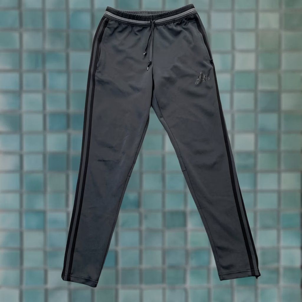 Adidas Adidas Pants Mens Small Gray Climacool Striped Skinny Leg Ankle Zip Drawstring Track Pants Mens Screener Size US 26 / EU 42 - 1 Thumbnail