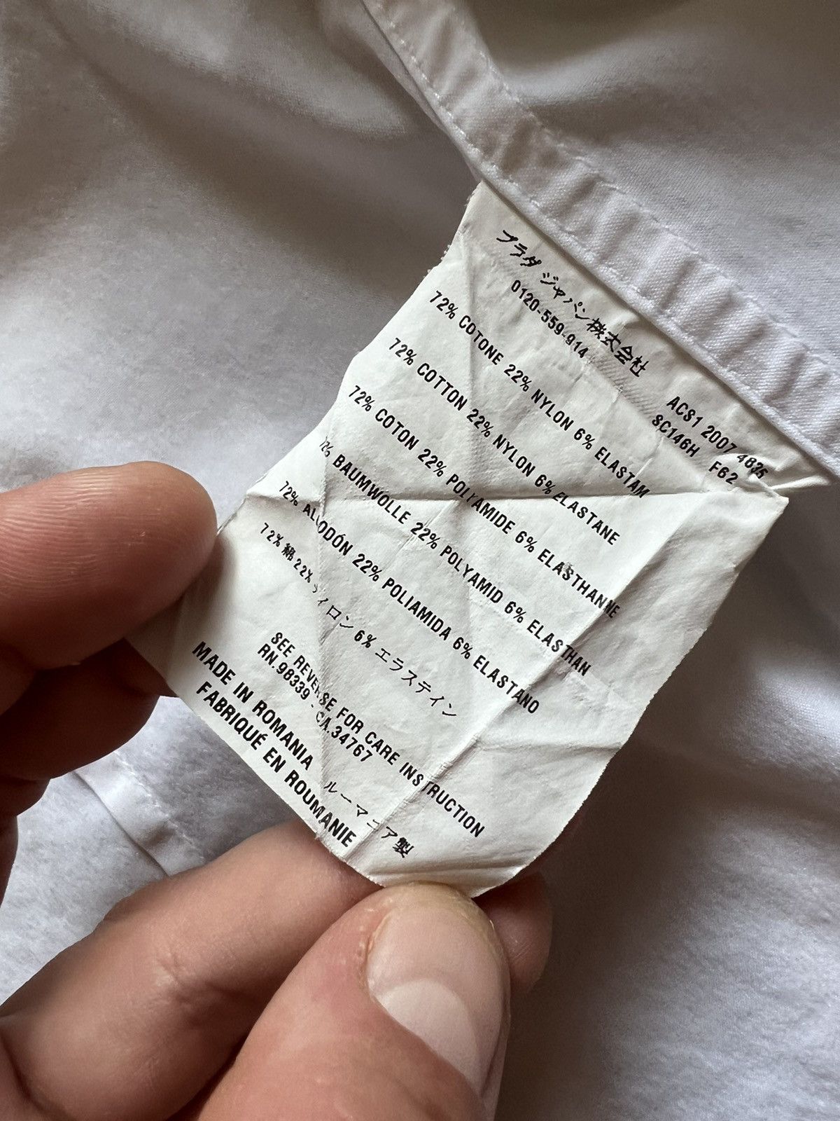 Prada × Tom Ford Prada luxury shirt button down chest pocket white tab logo Size US M / EU 48-50 / 2 - 7 Thumbnail