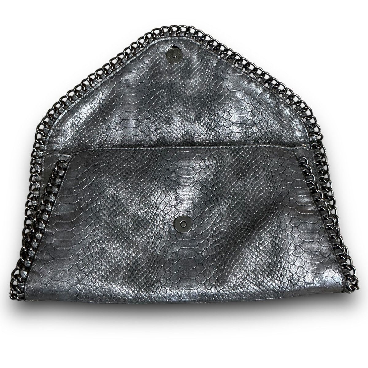 Guess Y2K Silver Guess Faux Snakeskin Embossed Crossbody Clutch Size ONE SIZE - 3 Thumbnail