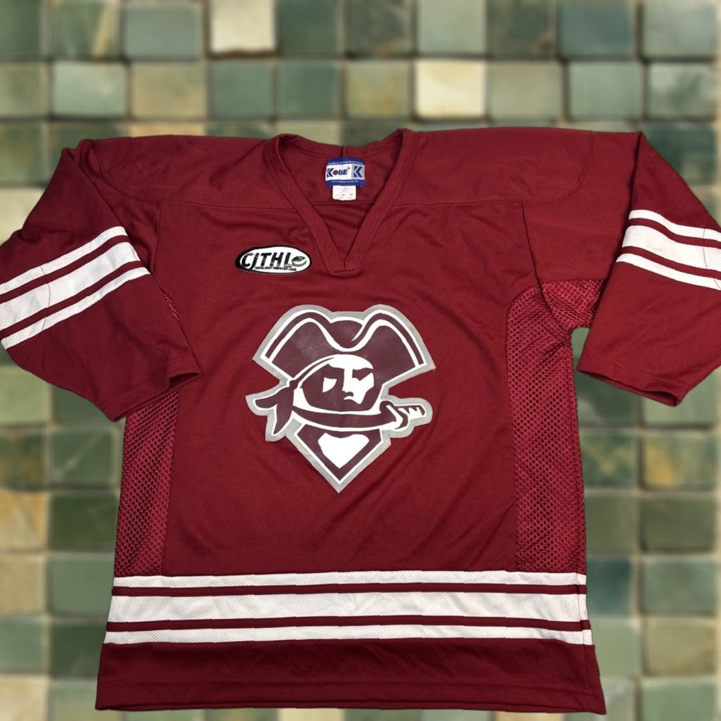 Vintage VINTAGE Kobe L Hockey Jersey Red White Stripe Made in Canada Mens Adult Small Size US S / EU 44-46 / 1 - 1 Thumbnail