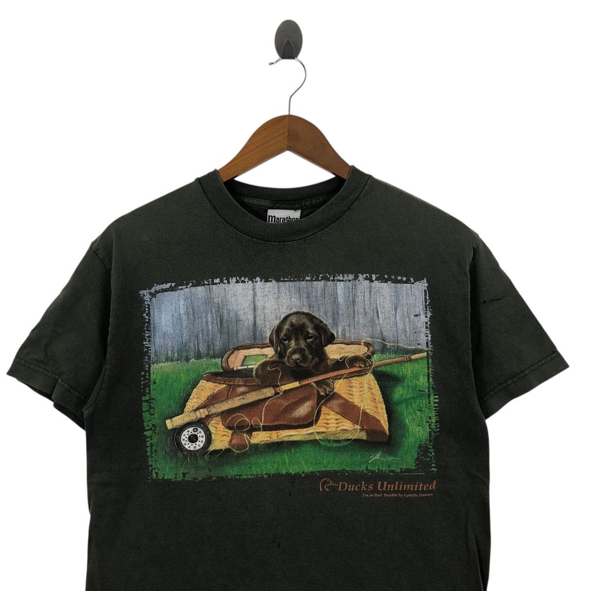 Vintage Vintage Duck Unlimited Lynette Fransen Dog Art T-Shirt Size US M / EU 48-50 / 2 - 2 Thumbnail