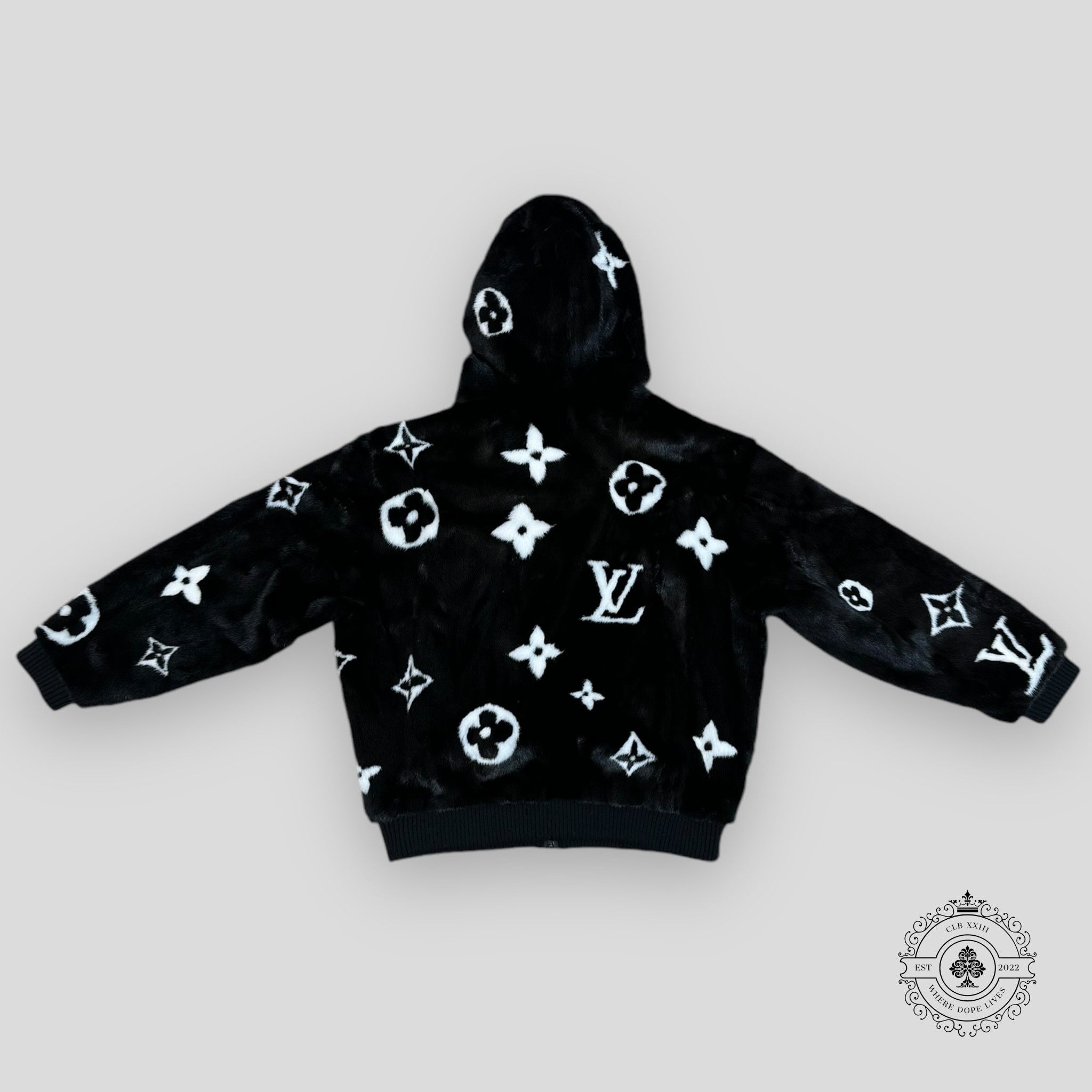 Louis Vuitton Louis Vuitton Monogram Mink Fur Zipped Jacket