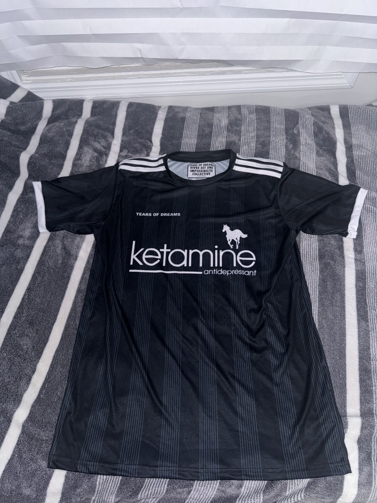 image of Drain Gang x Goth&money Tears Of Dreams Ketamine Jeresy in Black, Men's (Size Large)