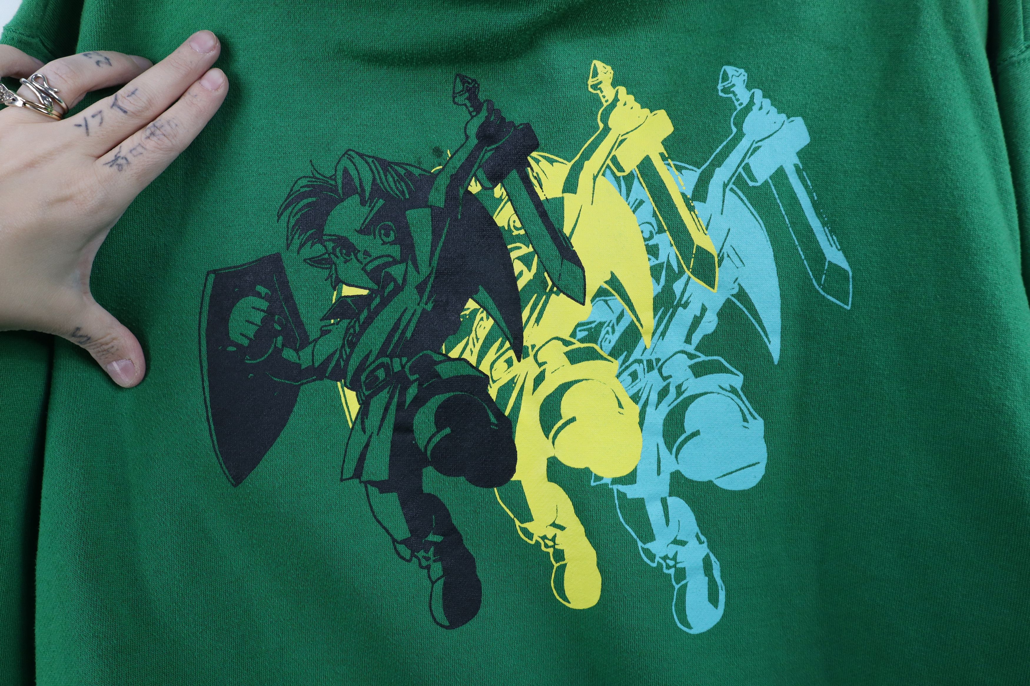 Nintendo Vintage Y2K 2006 Nintendo Zelda Game Hoodie Sweatshirt Green Size US L / EU 52-54 / 3 - 6 Thumbnail