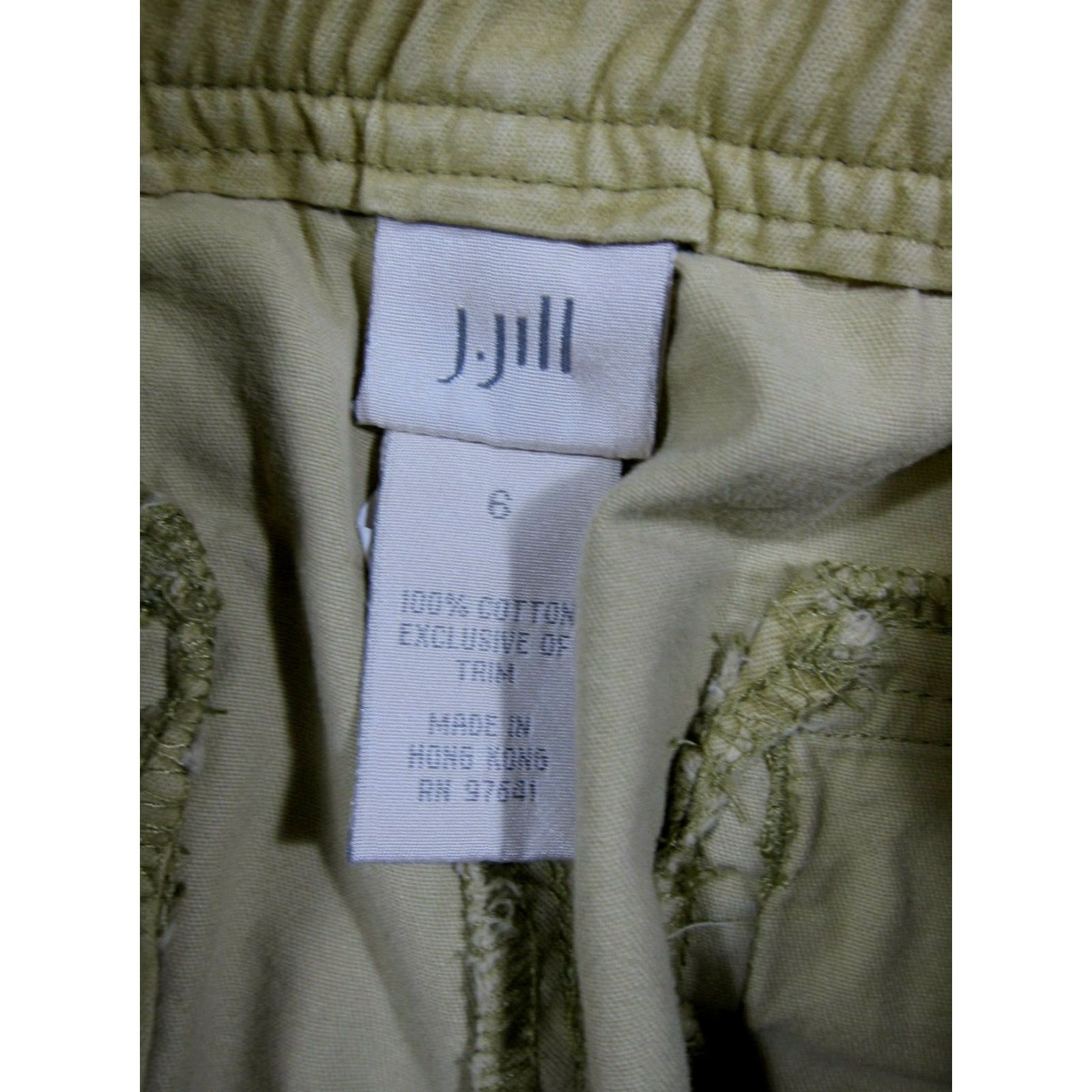 J. Jill J.Jill 100% Cotton Yellow Mustard High Rise Wide Leg Cargo Pant Women 6/Medium Size 32" / US 10 / IT 46 - 3 Thumbnail