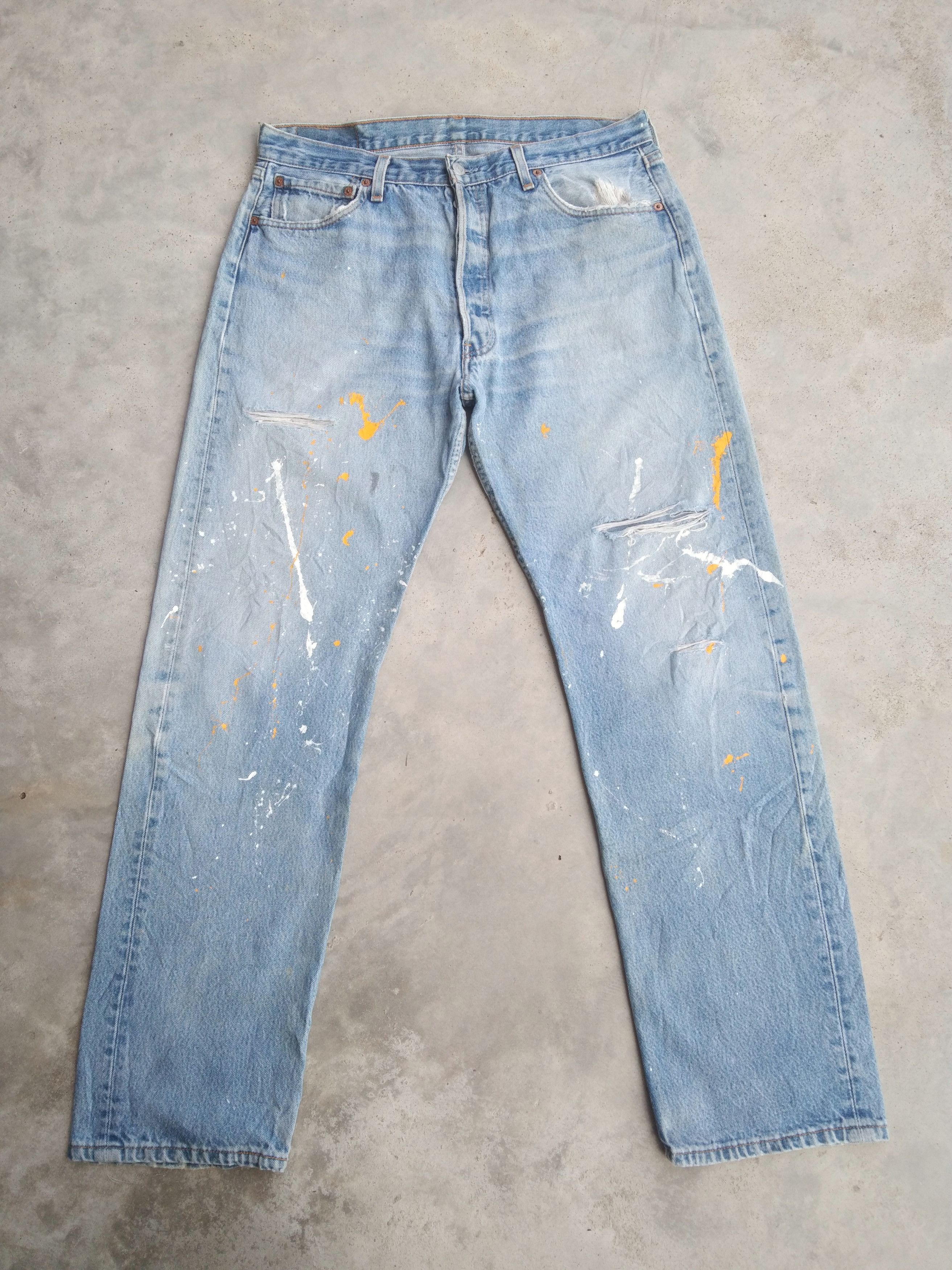 Levi's Vintage Levi's 501 Made In USA Painter Distressed Jeans Size US 34 / EU 50 - 1 Thumbnail