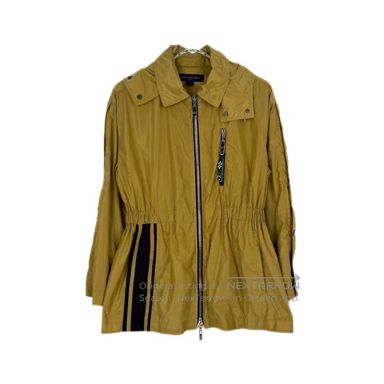 Louis Vuitton Louis Vuitton Brown and yellow full logo windbreaker nylon Size XXS / US 00 / IT 34 - 1 Thumbnail