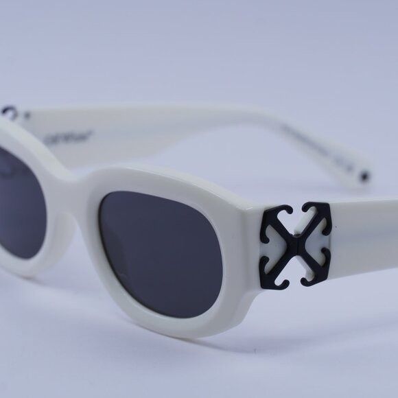Off-White Off-White OERI14E PALMER 0107 Sunglasses White Oval Frame Size ONE SIZE - 4 Thumbnail