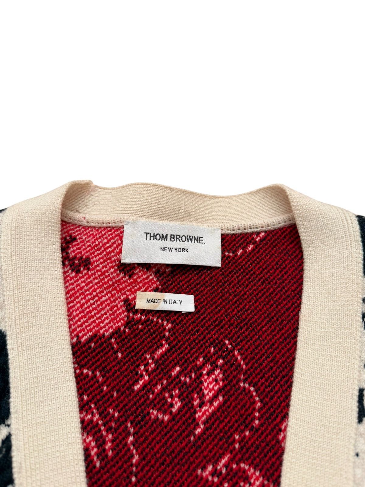 Thom Browne Textured Cashmere Koi Fish Cardigan Size US XXL / EU 58 / 5 - 6 Thumbnail