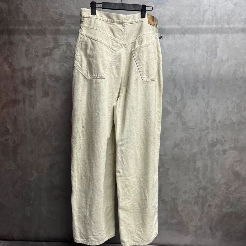 Balenciaga Balenciaga size S Beige Solid Washed Loose Wide Leg Pants Size US 27 - 2 Thumbnail