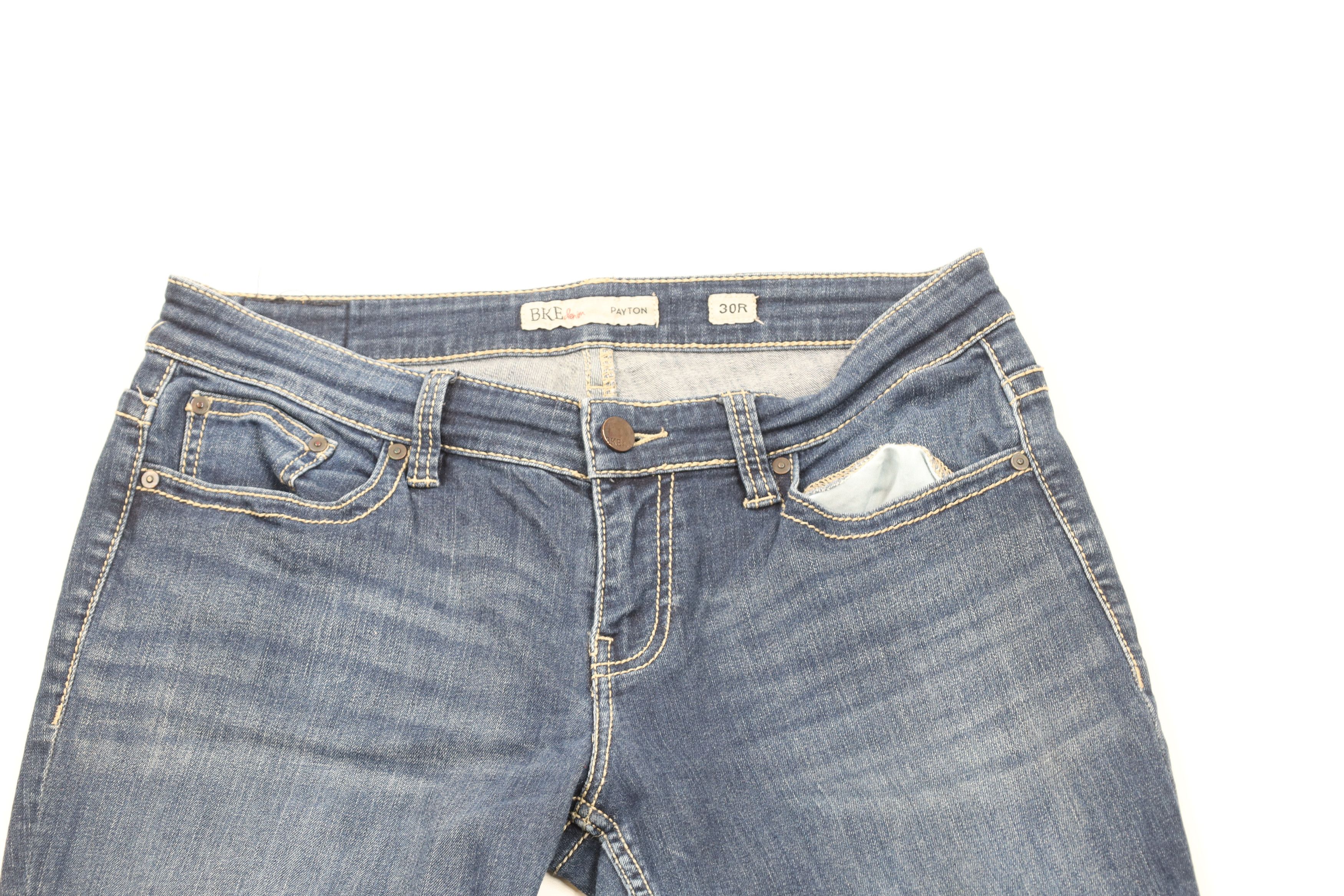 Vintage Buckle BKE Stitch Stretch Payton Flared Wide Leg Denim Jeans Size 30" / US 8 / IT 44 - 2 Thumbnail