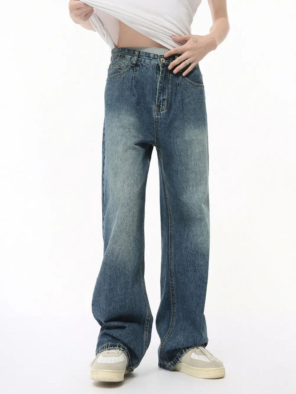 Japanese Brand Retro straight leg high street wide leg jeans Size US 32 / EU 48 - 3 Thumbnail