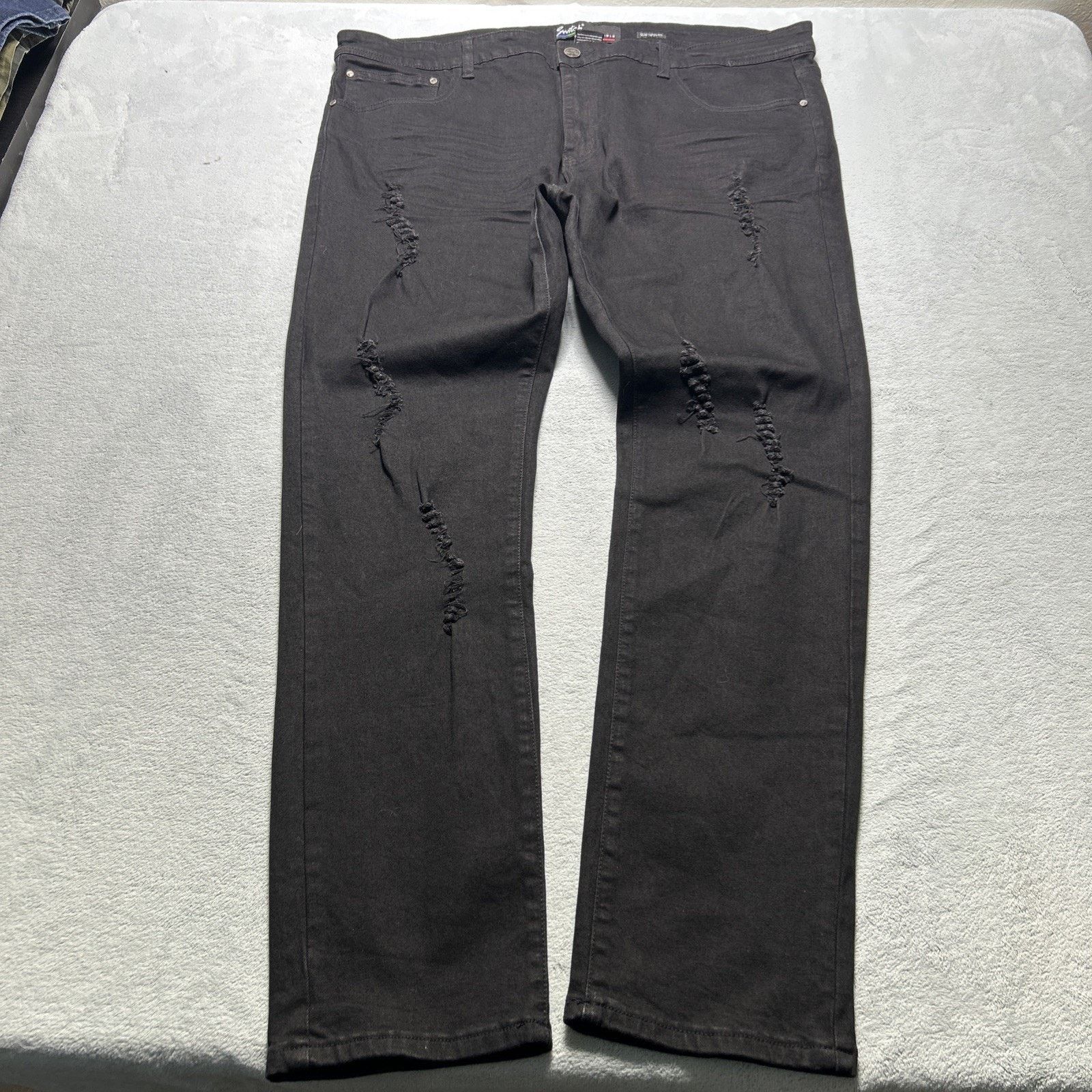 JNCO Relaxed Straight Leg Jeans Mens 44x32 Rips Loose Hamilton Size US 44 / EU 60 - 18 Thumbnail