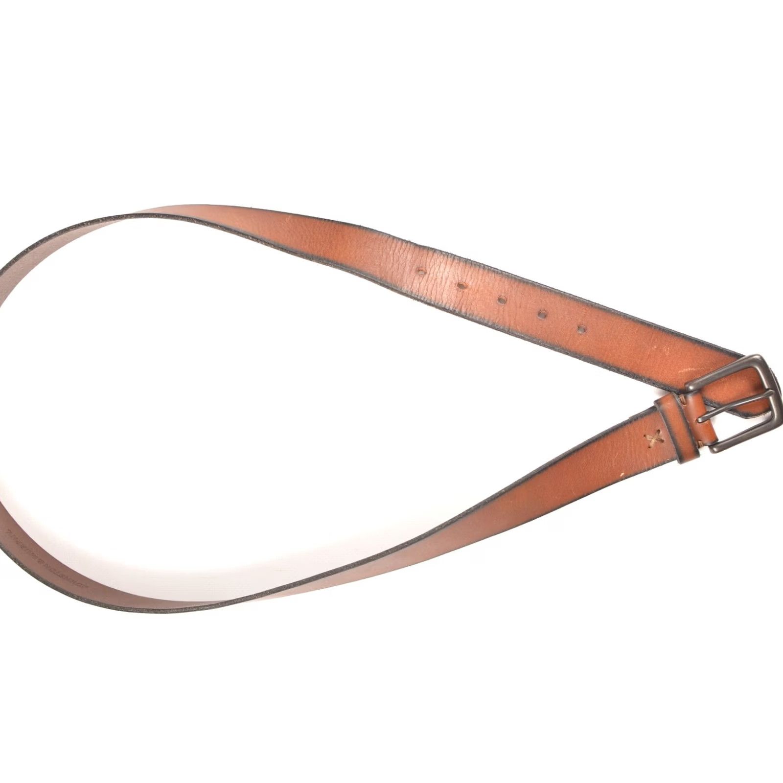 Johnston & Murphy Johnston & Murphy Brown Genuine Leather Belt 75-7418, Size 38, Made in China, Men, Brown Leather Belt Size 38 - 4 Thumbnail