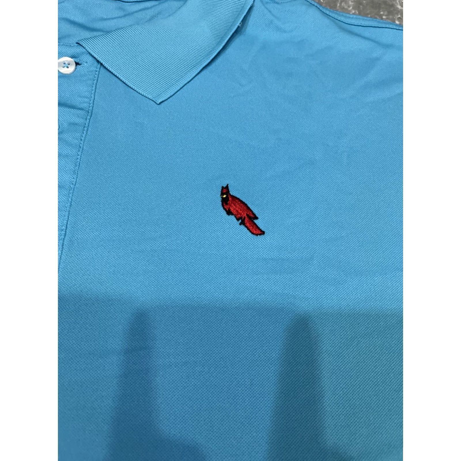 Vintage Byron Nelson Polo Shirt Mens 2XL Golf Polyester Spandex Breathable Lightweight Moisture Wicking Cardina l Sea Blue Logo Size US XXL / EU 58 / 5 - 2 Thumbnail