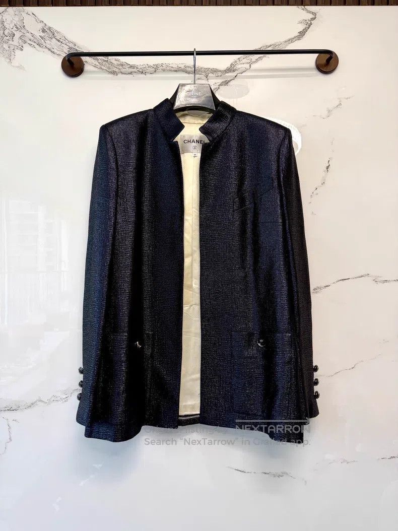 Chanel Chanel Black Silver Collar Jacket Size US S / EU 44-46 / 1 - 1 Thumbnail