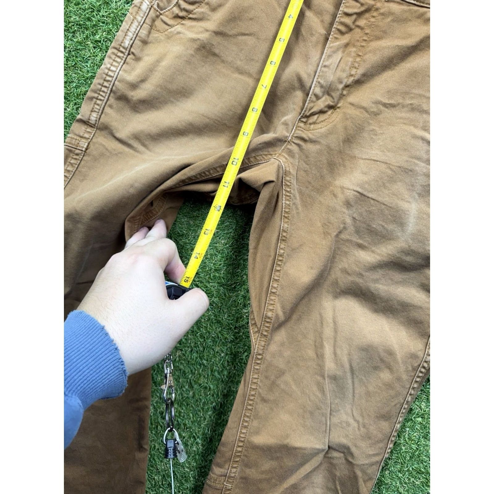 Vintage Edgevale Yonder Pants Mens 30x30 Khaki Slim Straight Work Duck Cotton Canvas USA Pants Size US 30 / EU 46 - 6 Thumbnail