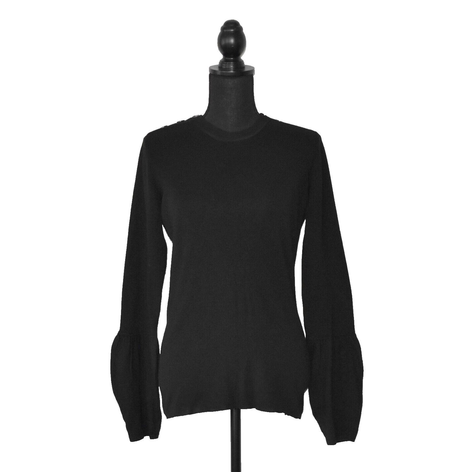 Burberry BURBERRY LONDON Wool Shoulder Button Crew Neck Sweater Sz S Size S / US 4 / IT 40 - 1 Thumbnail