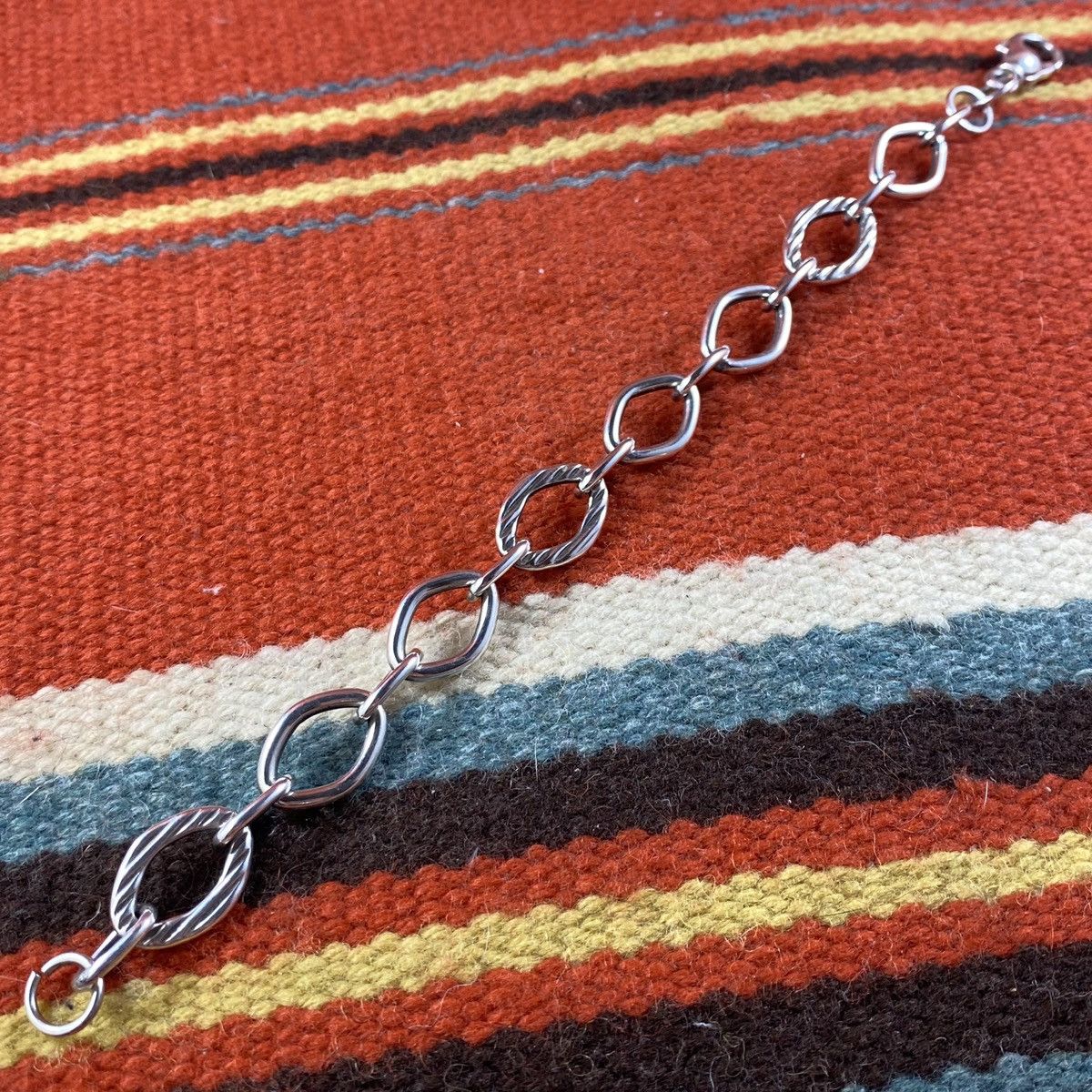 Vintage Vtg Italian Sterling Silver Chunky Oval Link Chain Bracelet Size ONE SIZE - 4 Thumbnail