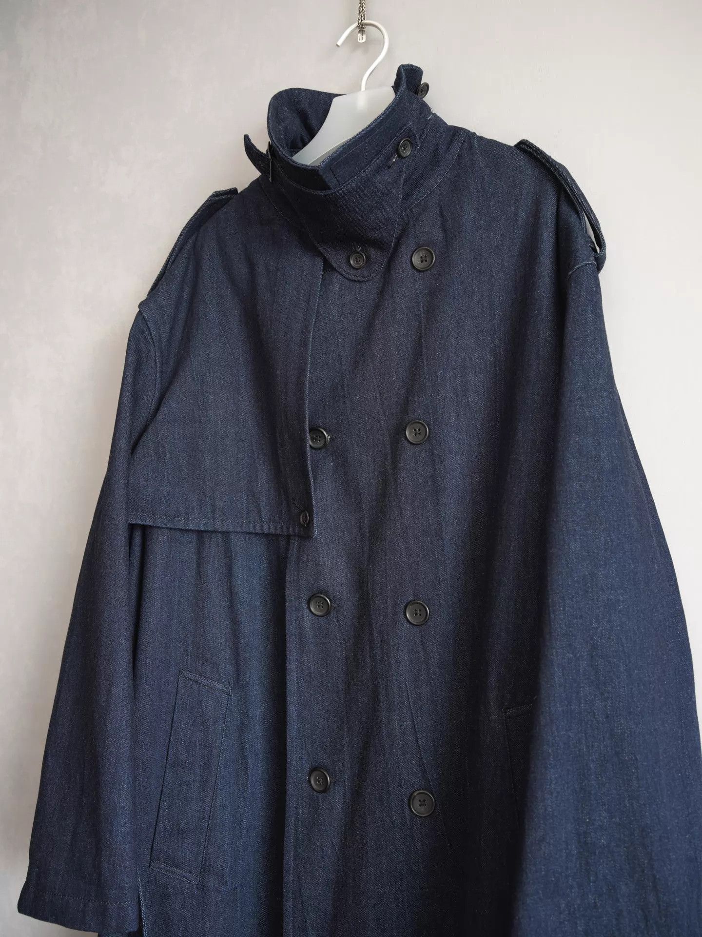 Yohji Yamamoto Yohji Yamamoto 23AW DB Asymmetric Military Trench Coat Size US L / EU 52-54 / 3 - 6 Thumbnail
