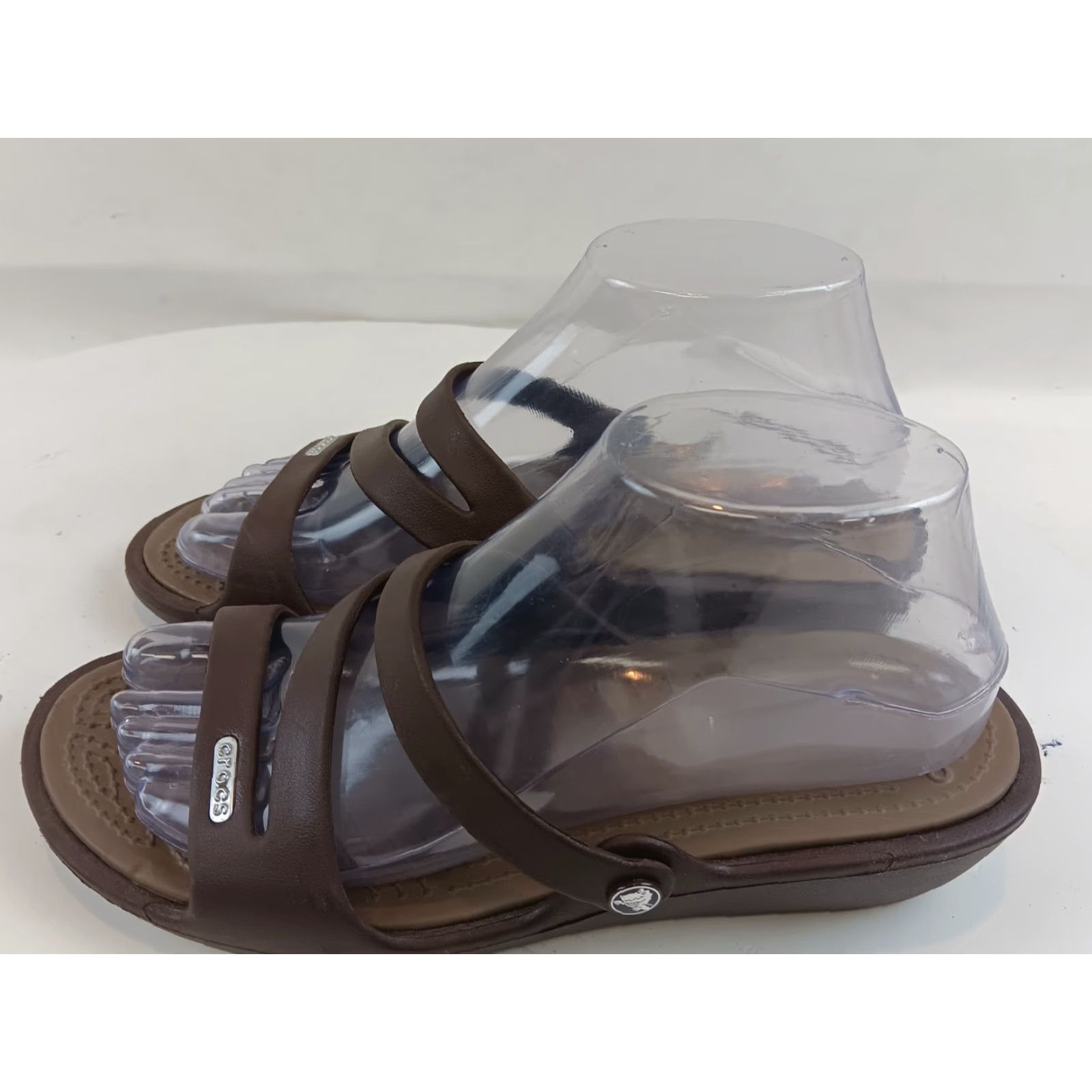 Crocs Crocs Sandals Slides Womens Size 7 Brown Strappy Platform Wedge Slip On Comfort Size US 7 / IT 37 - 5 Thumbnail