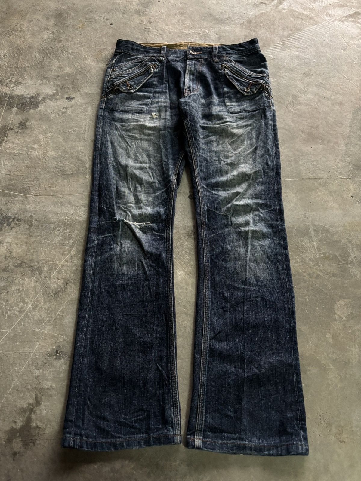 If Six Was Nine Distressed Flare SEMANTIC DESIGN punk grunge style japanese Size US 31 - 1 Thumbnail