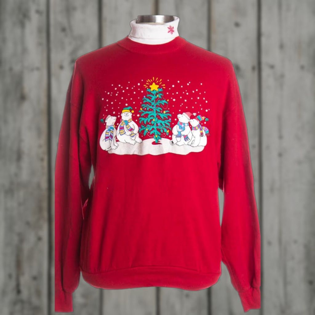 Vintage VINTAGE Gopher Sport Red Christmas Sweatshirt Shirt Adult Large 44” 24” Bears Mens Womens L Red Christmas Bears Holiday Sweatshirt Size L / US 10 / IT 46 - 1 Preview