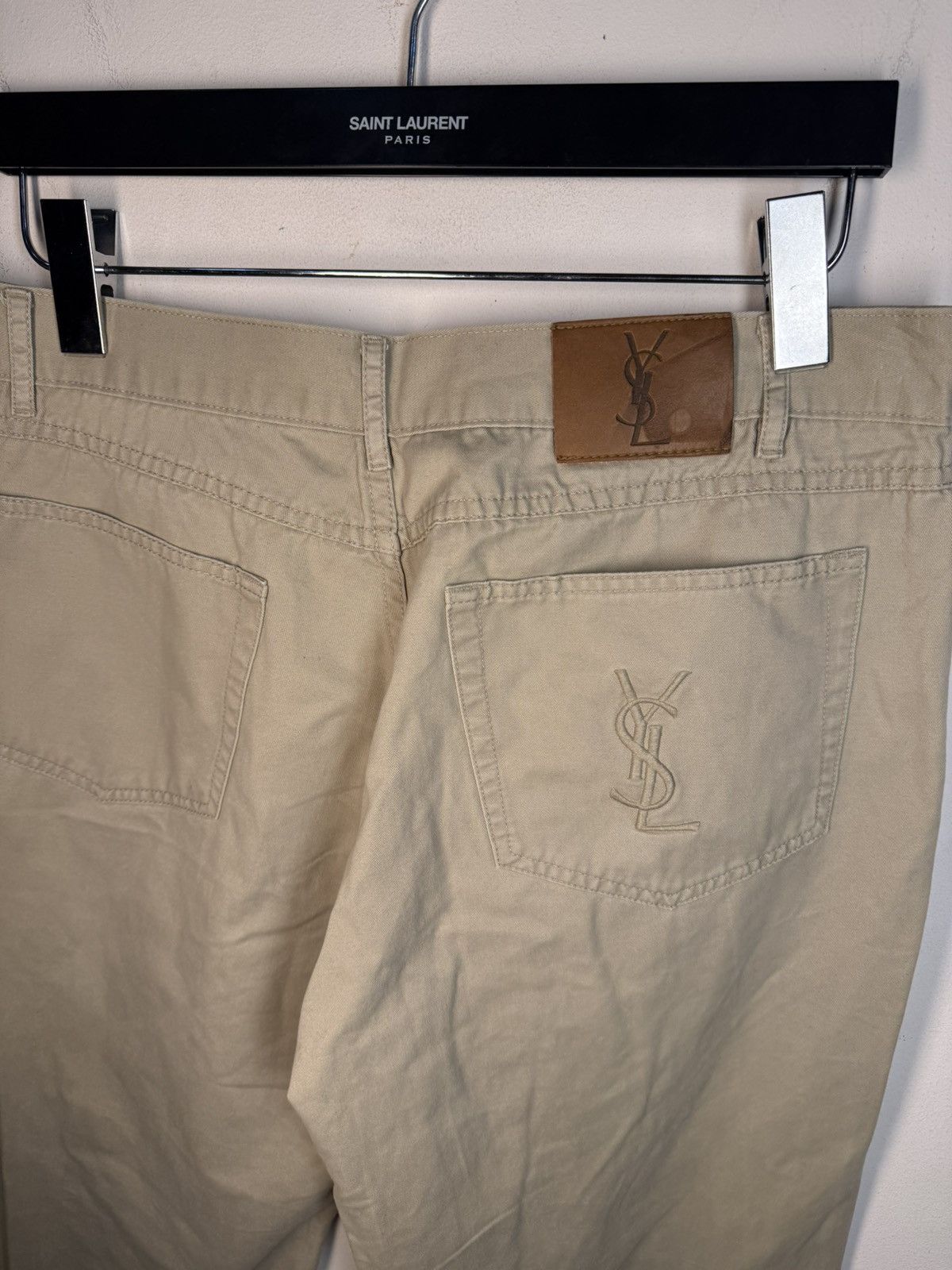 Yves Saint Laurent 34x32 YSL Jeans Beige Denim Pants Casual Old Money Size US 34 / EU 50 - 13 Thumbnail