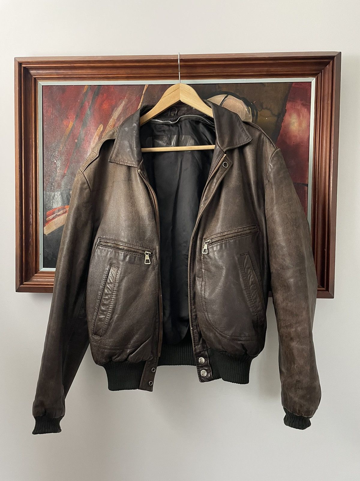 Genuine Leather Genuine Leather Vintage Pilot Bomber Jacket High Quality Size US M / EU 48-50 / 2 - 3 Thumbnail