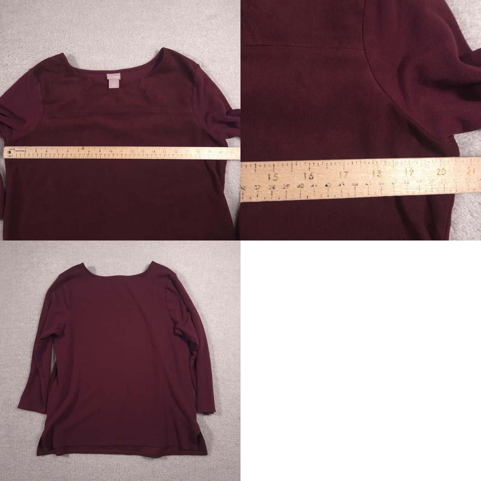 Vintage Chico's Shirt Womens Large Red Boat Neck 3/4 Sleeve Tunic Top Knit Solid Size L / US 10 / IT 46 - 8 Thumbnail