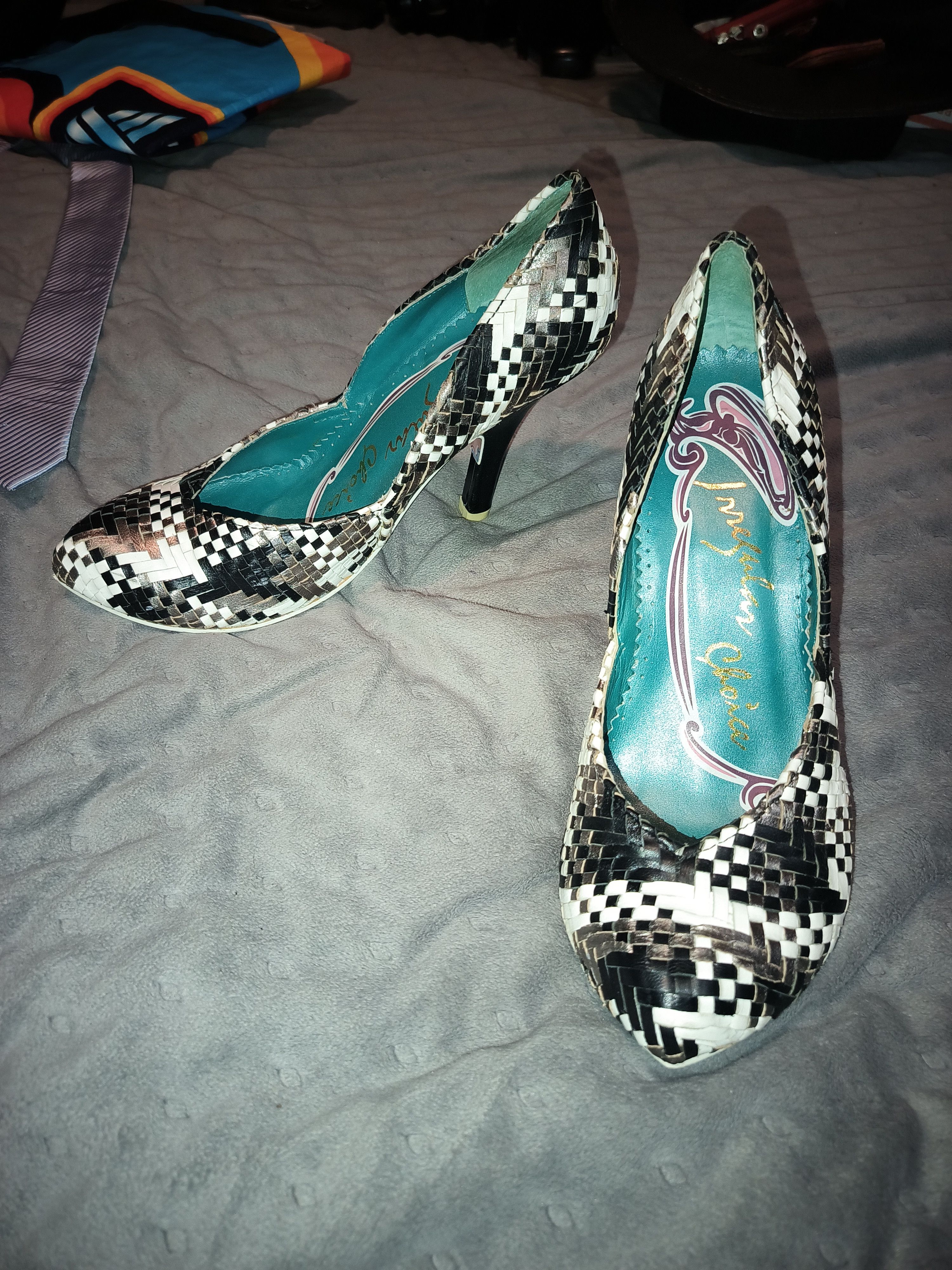 Other Irregular Choice Woven Black and White Pump Shoes EU 38.5 Size US 8.5 / IT 38.5 - 7 Thumbnail