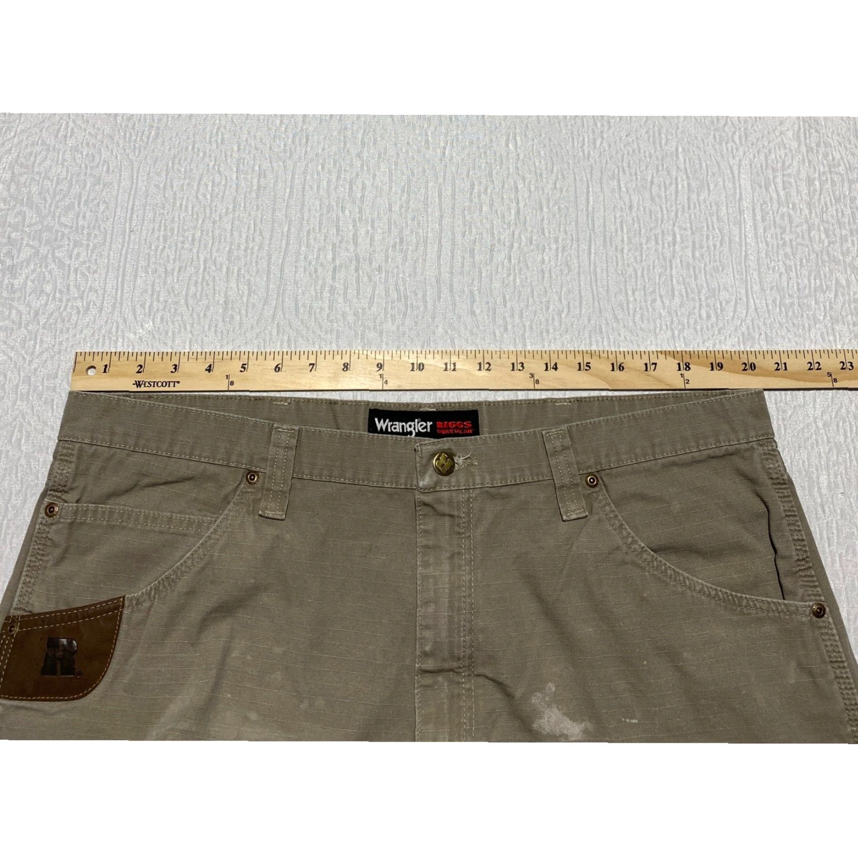 Wrangler VINTAGE Wrangler Riggs Workwear Relaxed Fit Carpenter Pants 40×30 Dark Khaki Ripstop Mens Size US 40 / EU 56 - 6 Thumbnail