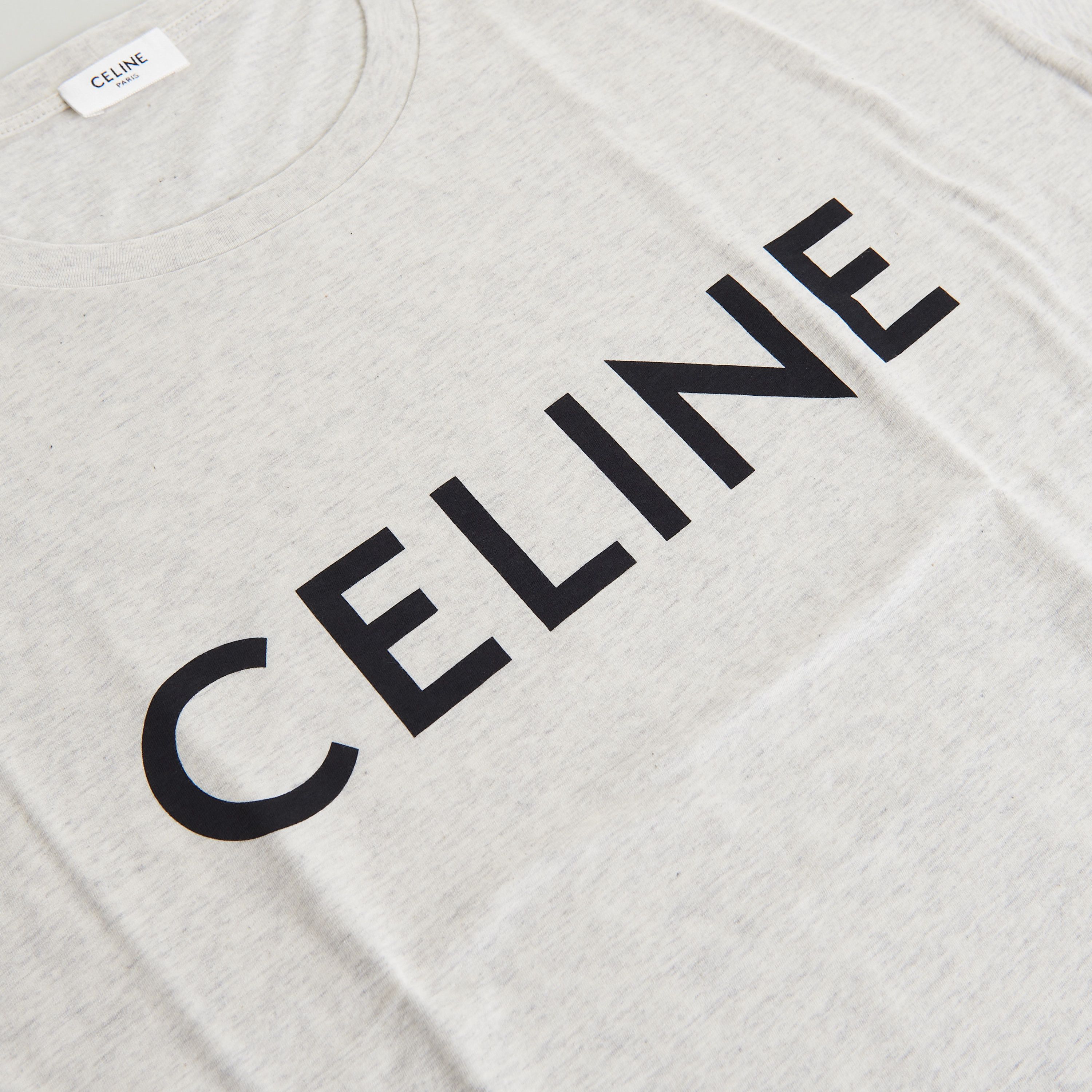 Celine Beige Loose T-shirt - Celine Screen Print, Cotton Jersey Size US S / EU 44-46 / 1 - 8 Thumbnail
