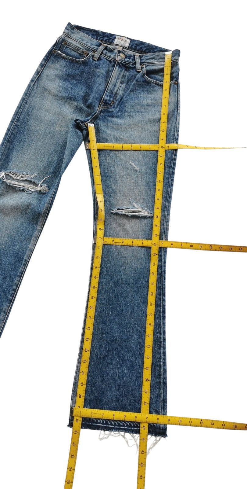 Takahiromiyashita The Soloist. Ungrid Flare Distressed Jeans Size US 27 - 6 Thumbnail