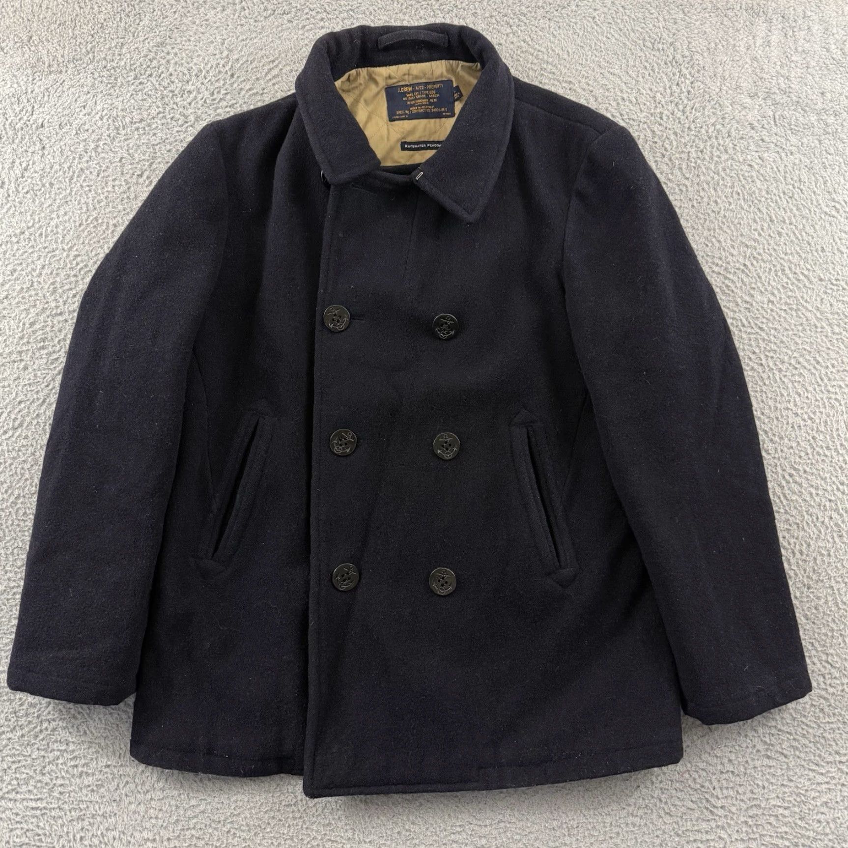 J.Crew J.Crew Bayswater Peacoat Mens Large Wool Tweed Twill Coat Size US L / EU 52-54 / 3 - 2 Thumbnail