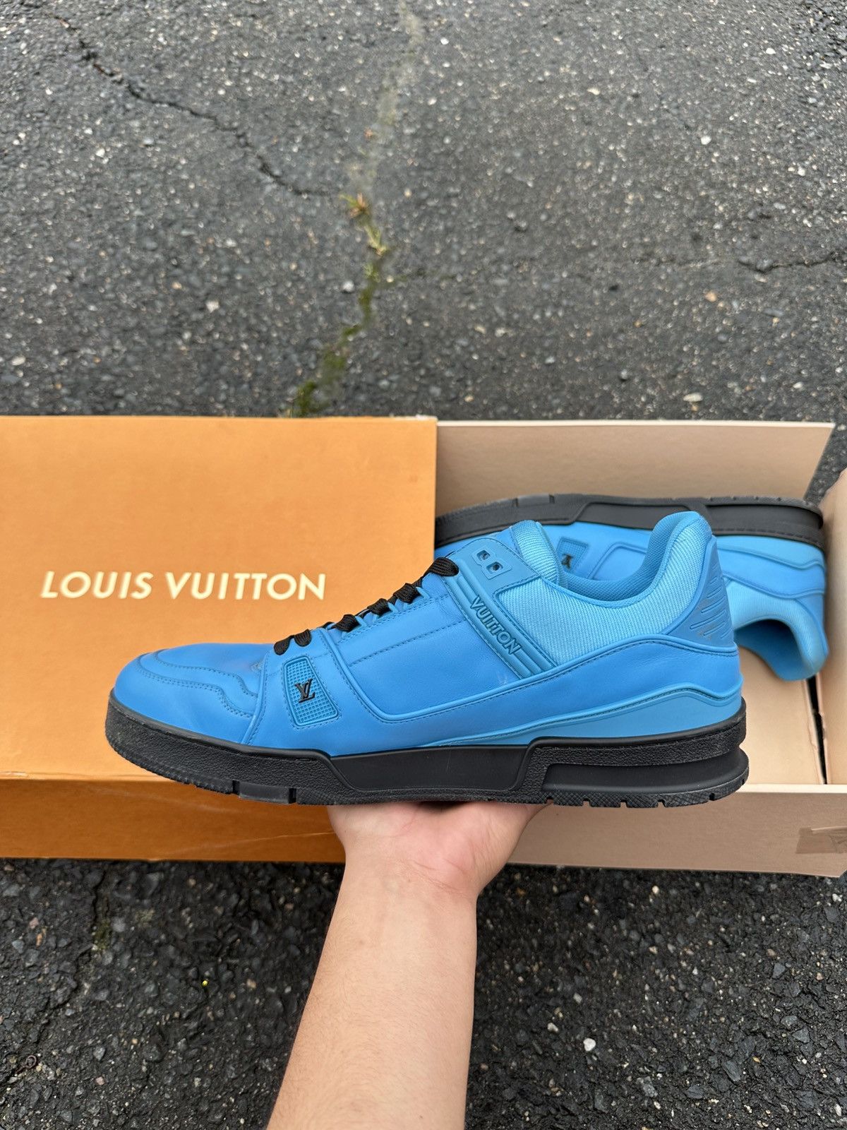 Louis Vuitton Louis Vuitton trainer black/Blue Size US 13 / EU 46 - 3 Thumbnail