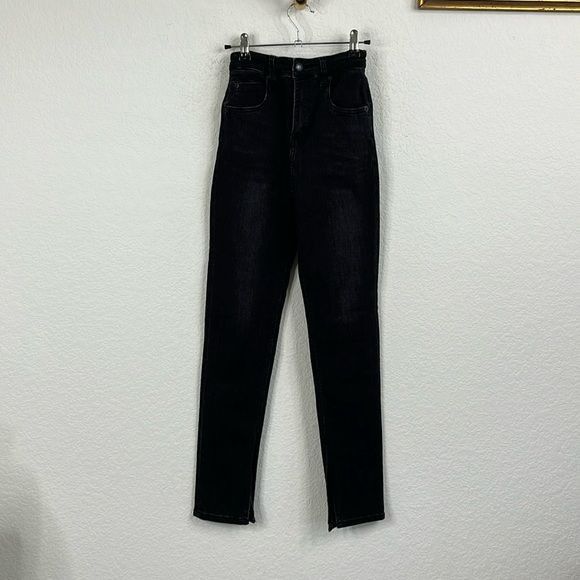 Alexander Wang Alexander Wang Stovepipe Slit Hem Denim Flat Back Trouser De Size 26" / US 2 / IT 38 - 2 Thumbnail