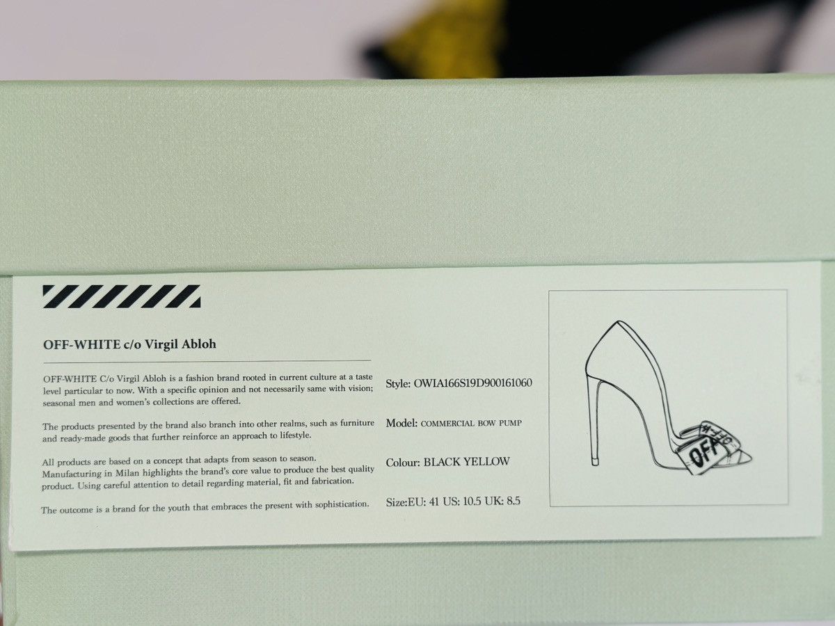 Off-White Off-White Black/Yellow Satin and Logo Canvas Pumps Size 41 Size US 10.5 / IT 40.5 - 10 Thumbnail