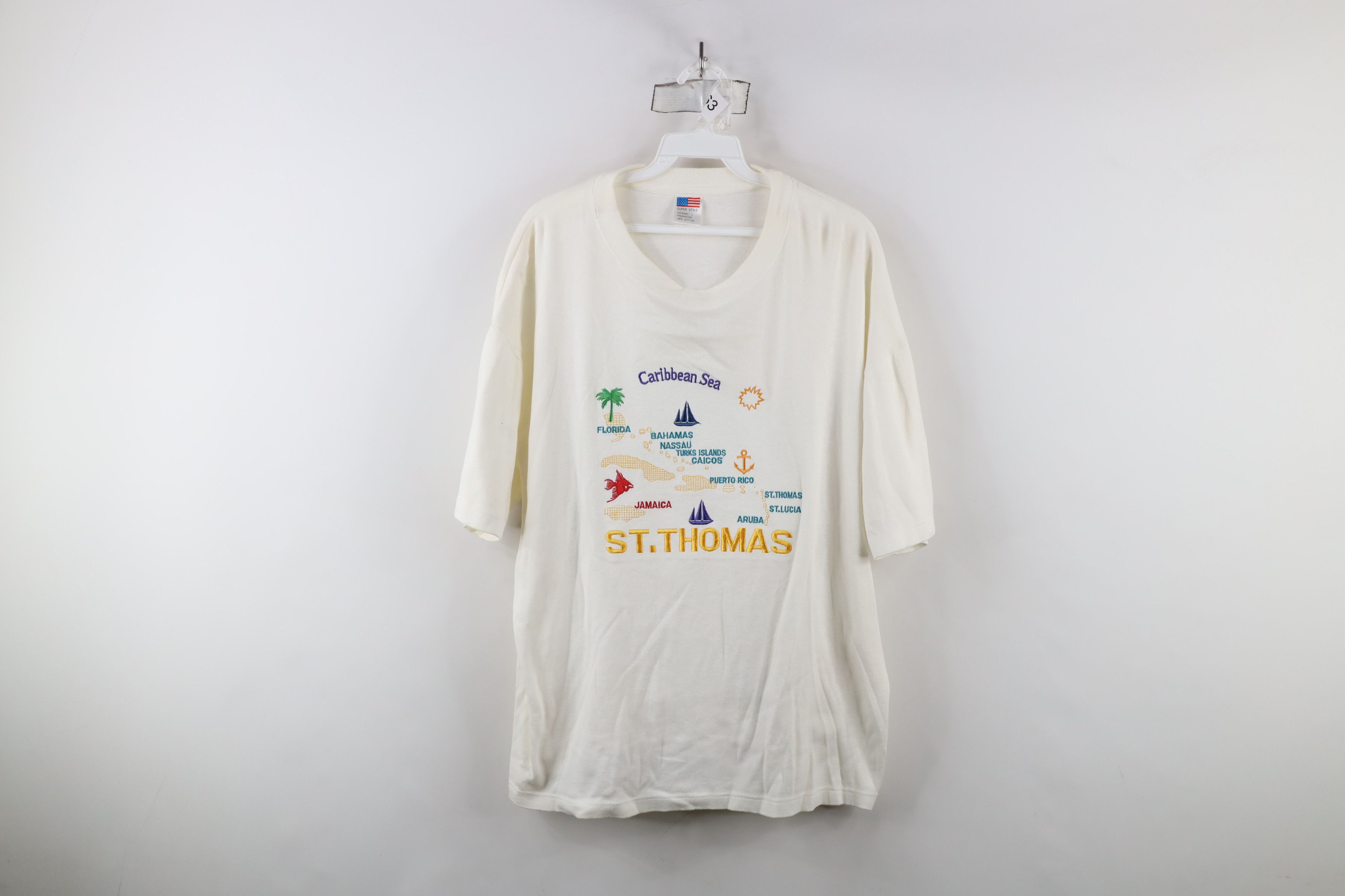 Vintage Vintage 90s Streetwear St Thomas Caribbean Sea T-Shirt USA Size L / US 10 / IT 46 - 1 Thumbnail