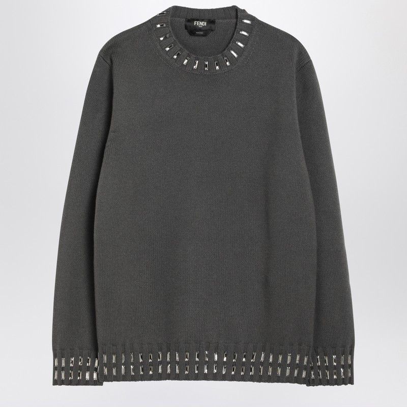Fendi Fendi Grey Wool And Cashmere Jumper Size US L / EU 52-54 / 3 - 1 Thumbnail
