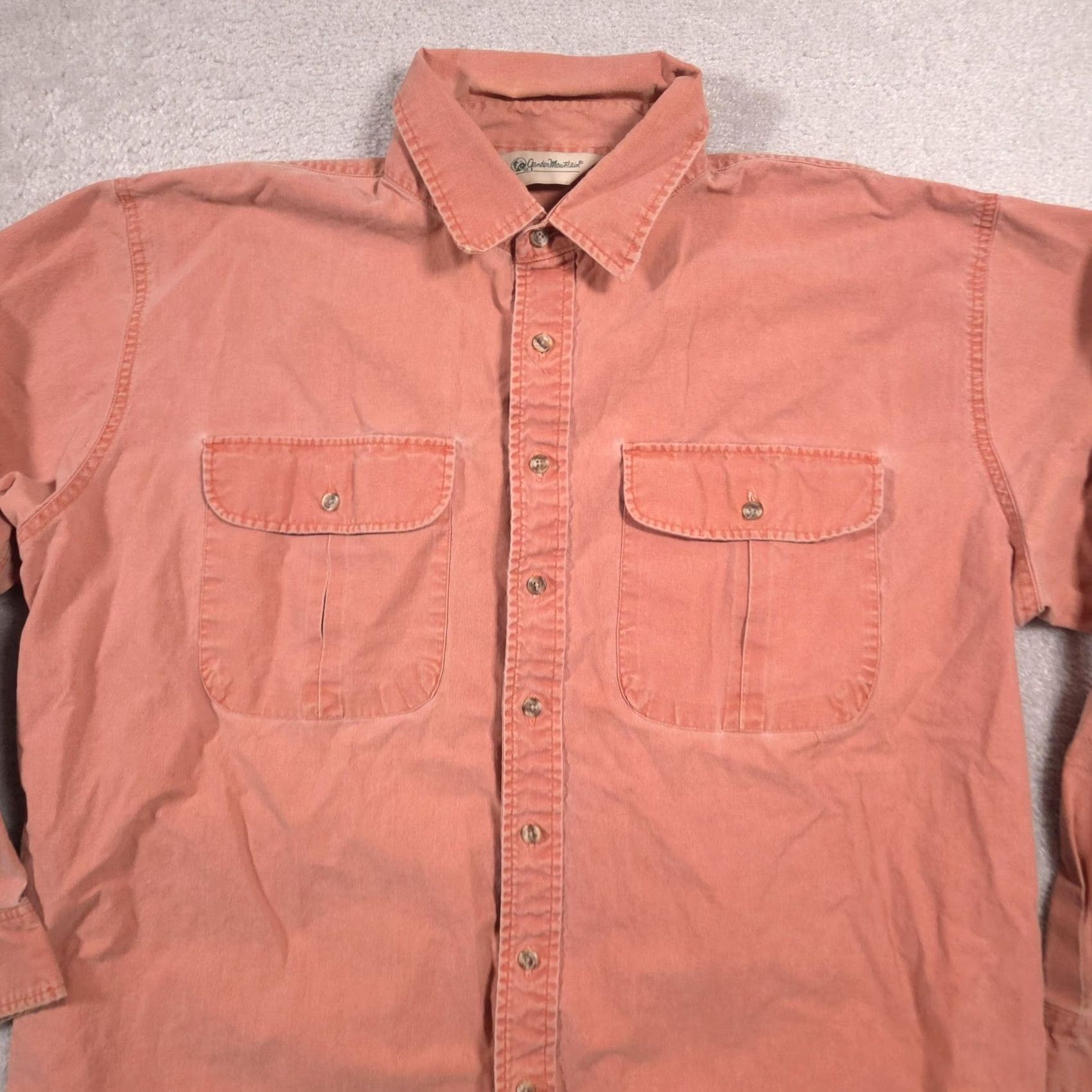 Vintage Gander Mountain Shirt Mens 2XL Orange Solid Button Front Long Sleeve Outdoor Size US XXL / EU 58 / 5 - 4 Thumbnail