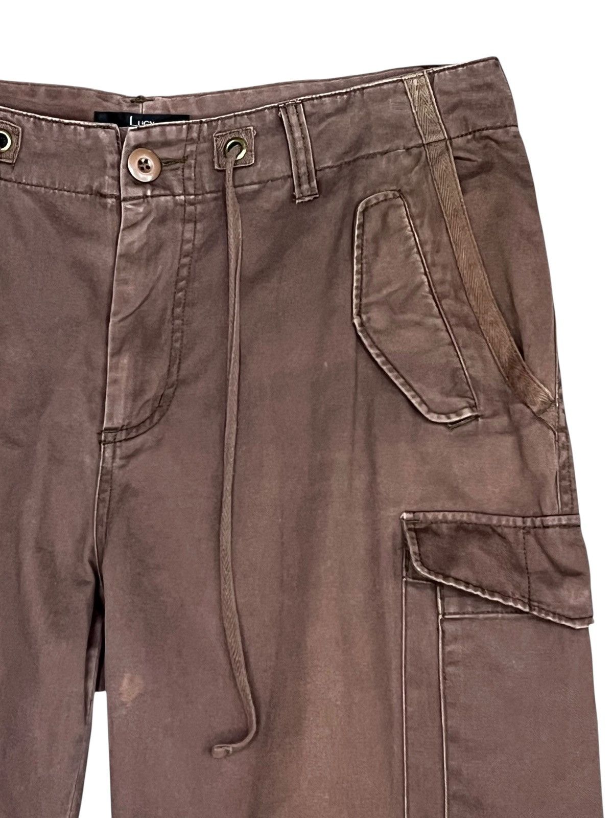 Duckie Brown Vintage LUCY Khaki Brown Multi-pocket Flare Cargo Pants Size US 33 - 3 Thumbnail