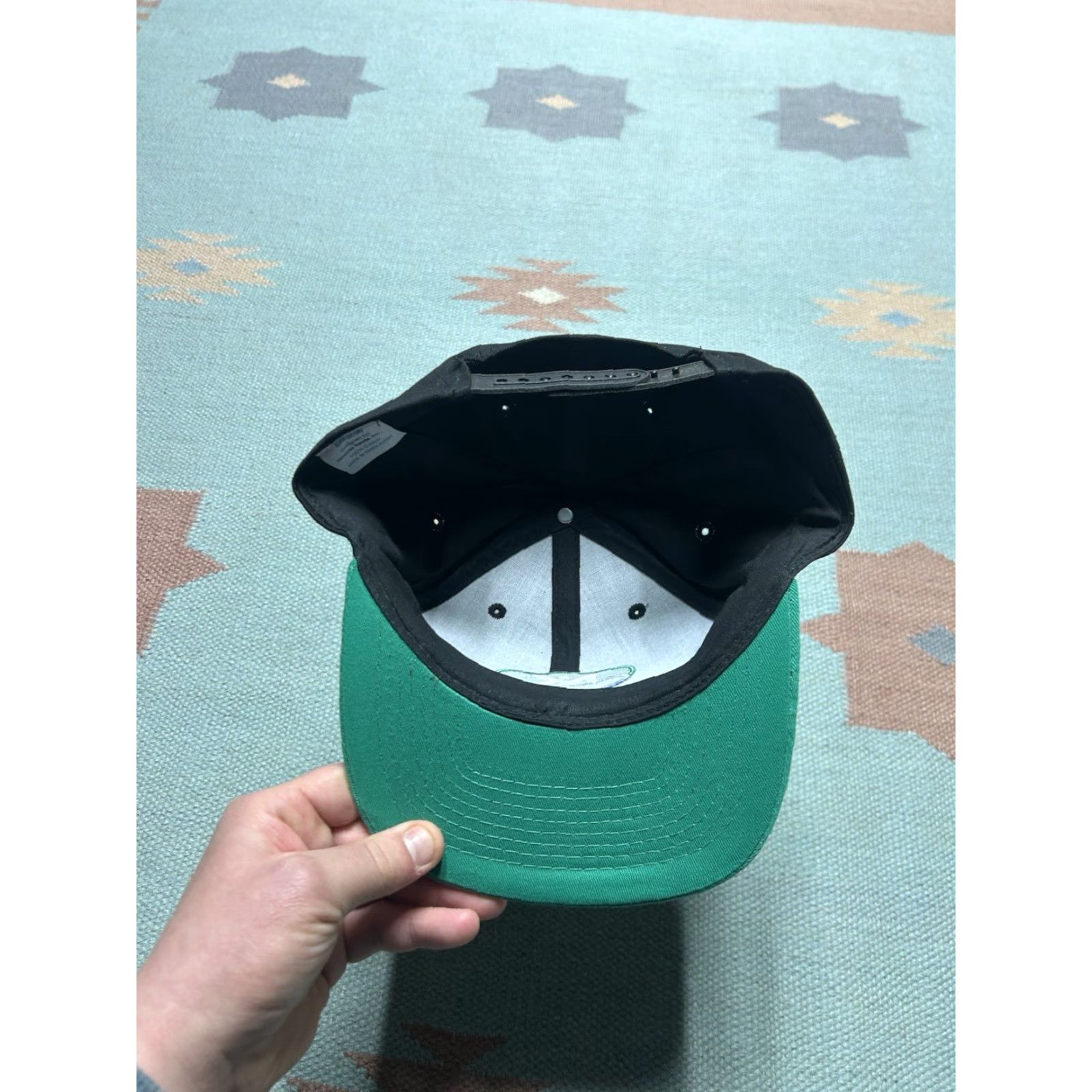 Vintage VINTAGE Unbranded SnapBack hat cap NK seeds black teal embroidered farm feed adjustable Men Size ONE SIZE - 5 Thumbnail