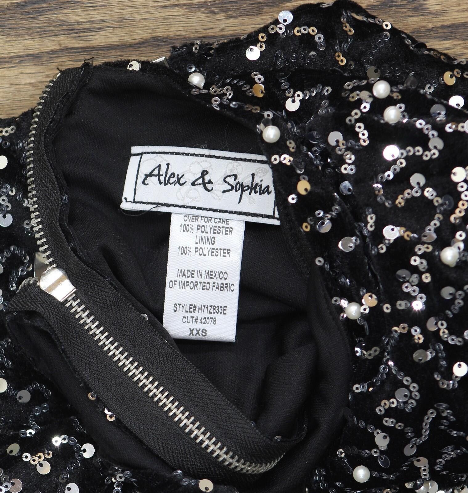 Other Nwt Alex & Sophia Sequin Velvet Top Charcoal Black 2xs Size XXS / US 00 / IT 34 - 4 Thumbnail