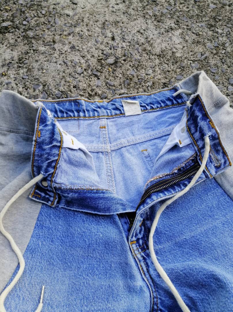 Levi's × Levi's Vintage Clothing Levi's 505 Regular Fit Straight Leg Custom Nike Pants Jeans Size US 30 / EU 46 - 7 Thumbnail